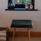 Bokel Home Bench Keene Bench - Forest Green Velvet/Natural