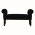 Bokel Home Bench Mineo Velvet Bench - Black/Walnut