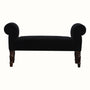 Bokel Home Bench Mineo Velvet Bench - Black/Walnut