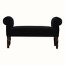 Bokel Home Bench Mineo Velvet Bench - Black/Walnut