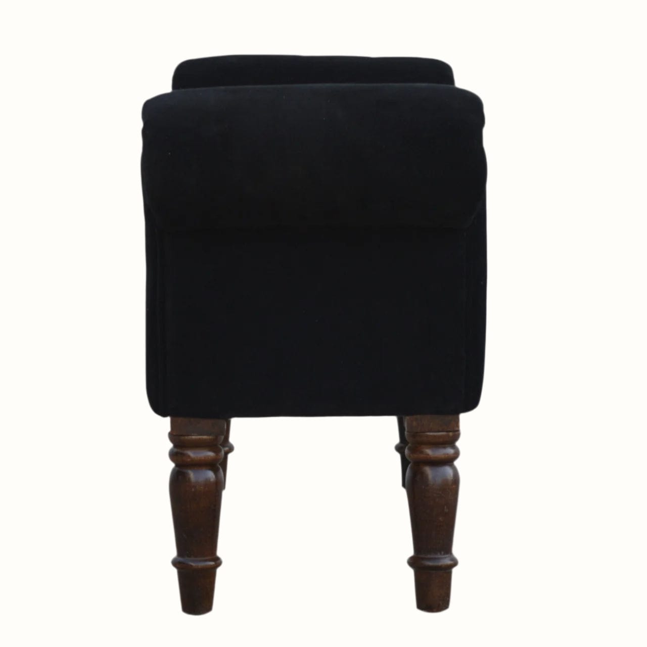 Bokel Home Bench Mineo Velvet Bench - Black/Walnut