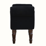Bokel Home Bench Mineo Velvet Bench - Black/Walnut