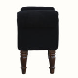 Bokel Home Bench Mineo Velvet Bench - Black/Walnut