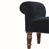 Bokel Home Bench Mineo Velvet Bench - Black/Walnut