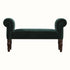 Bokel Home Bench Mineo Velvet Bench - Forest Green/Walnut