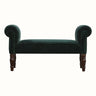 Bokel Home Bench Mineo Velvet Bench - Forest Green/Walnut