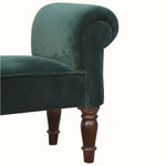 Bokel Home Bench Mineo Velvet Bench - Forest Green/Walnut