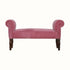 Bokel Home Bench Mineo Velvet Bench - Rose Pink/Walnut