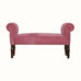 Bokel Home Bench Mineo Velvet Bench - Rose Pink/Walnut
