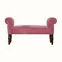 Bokel Home Bench Mineo Velvet Bench - Rose Pink/Walnut