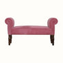 Bokel Home Bench Mineo Velvet Bench - Rose Pink/Walnut