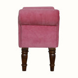 Bokel Home Bench Mineo Velvet Bench - Rose Pink/Walnut
