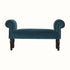 Bokel Home Bench Mineo Velvet Bench - Teal/Walnut
