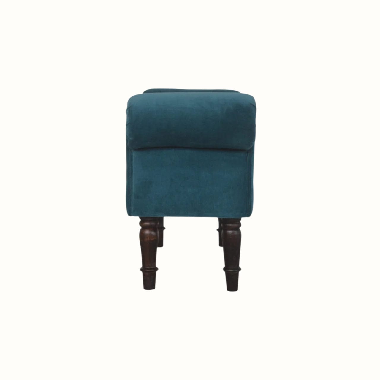 Bokel Home Bench Mineo Velvet Bench - Teal/Walnut