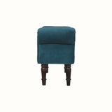 Bokel Home Bench Mineo Velvet Bench - Teal/Walnut