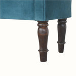 Bokel Home Bench Mineo Velvet Bench - Teal/Walnut