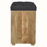 Bokel Home Bench Oliver Shoe Storage Bench, Medium - Black Tweed/Natural