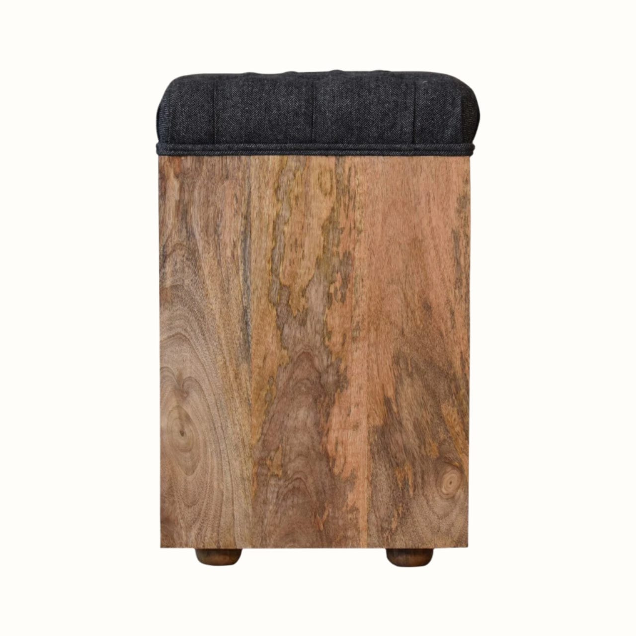 Bokel Home Bench Oliver Shoe Storage Bench, Small - Black Tweed/Natural