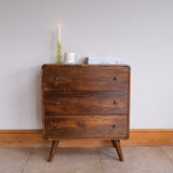 Bokel Home Chest of Drawers Hamade Chest of 3 Drawers, Medium - Chestnut