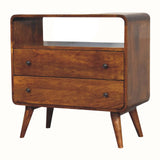 Bokel Home Chest of Drawers Hamade Open Chest of 2 Drawers, Mini - Chestnut