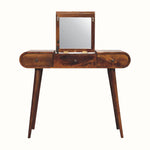 Bokel Home Dressing Tables Merrill Dressing Table with Foldable Mirror, Medium - Chestnut