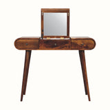 Bokel Home Dressing Tables Merrill Dressing Table with Foldable Mirror, Medium - Chestnut