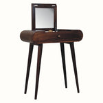 Bokel Home Dressing Tables Merrill Dressing Table with Foldable Mirror, Small - California Walnut