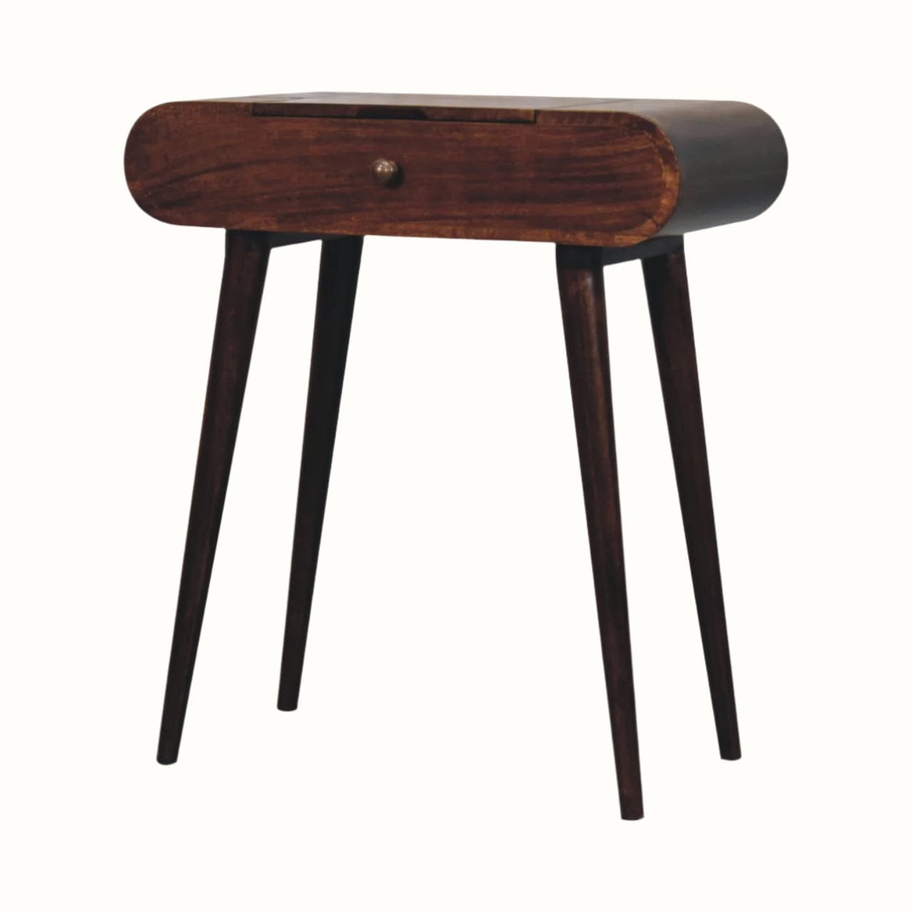 Bokel Home Dressing Tables Merrill Dressing Table with Foldable Mirror, Small - California Walnut