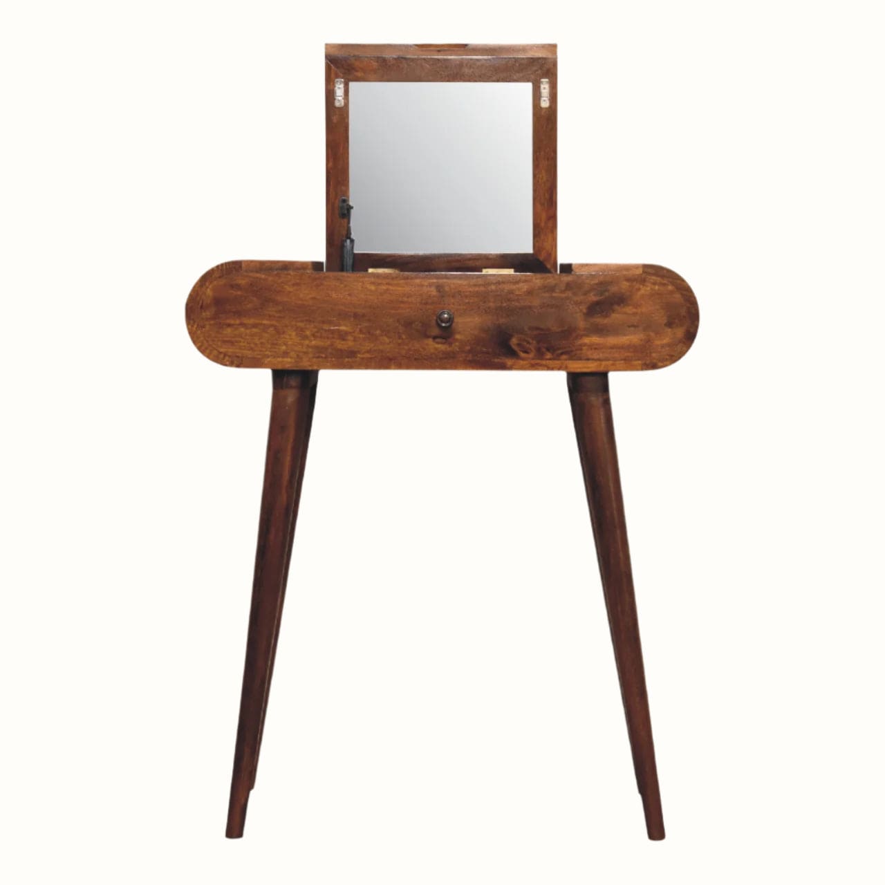 Bokel Home Dressing Tables Merrill Dressing Table with Foldable Mirror, Small - Chestnut