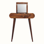 Bokel Home Dressing Tables Merrill Dressing Table with Foldable Mirror, Small - Chestnut