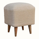 Bokel Home Footstools Boren Cream Bouclé Cube Footstool