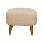 Bokel Home Footstools Boren Cream Bouclé Footstool