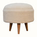 Bokel Home Footstools Button Bouclé Footstool - Cream/Natural