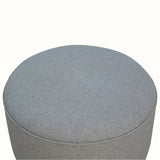 Bokel Home Footstools Button Tweed Footstool - Grey/Natural