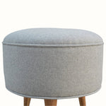 Bokel Home Footstools Button Tweed Footstool - Grey/Natural