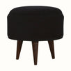 Bokel Home Footstools Button Velvet Footstool - Black/Walnut