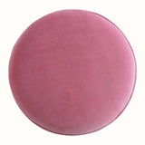 Bokel Home Footstools Button Velvet Footstool - Rose Pink/Walnut