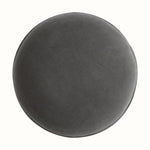 Bokel Home Footstools Button Velvet Footstool - Stone Grey/Walnut