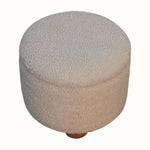 Bokel Home Footstools Jalla Bouclé Storage Footstool - Cream/Natural