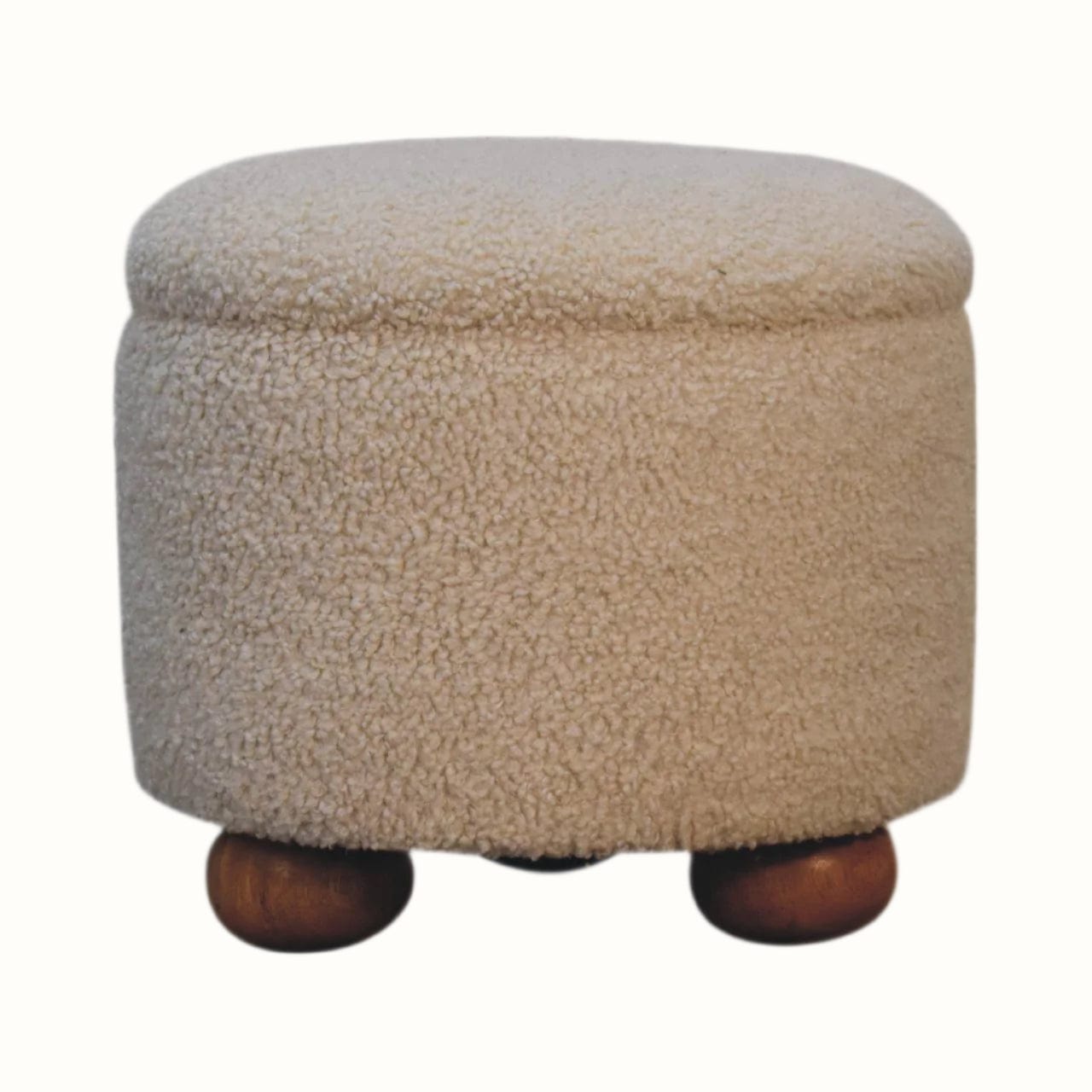 Bokel Home Footstools Jalla Bouclé Storage Footstool - Cream/Natural