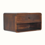 Bokel Home Hamade Open Wall-Mounted Bedside Table, Large - Chestnut