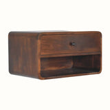 Bokel Home Hamade Open Wall-Mounted Bedside Table, Large - Chestnut