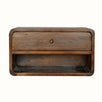 Bokel Home Hamade Open Wall-Mounted Bedside Table, Medium - Chestnut