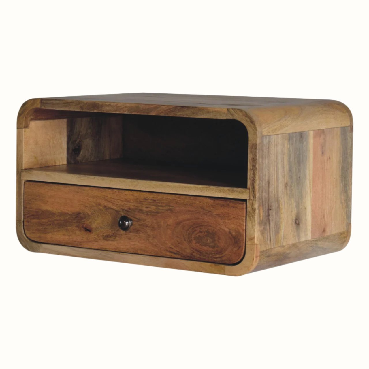 Bokel Home Hamade Open Wall-Mounted Bedside Table, Medium - Natural