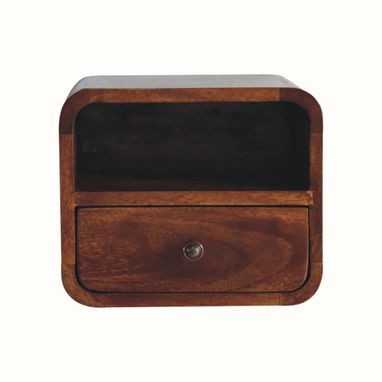 Bokel Home Hamade Wall-Mounted Bedside Table, Small - Chestnut
