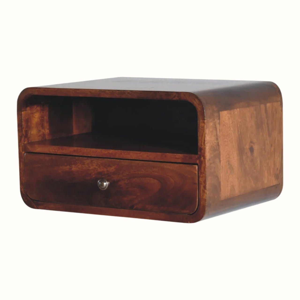 Bokel Home Hamade Wall-Mounted Bedside Table, Medium - Chestnut