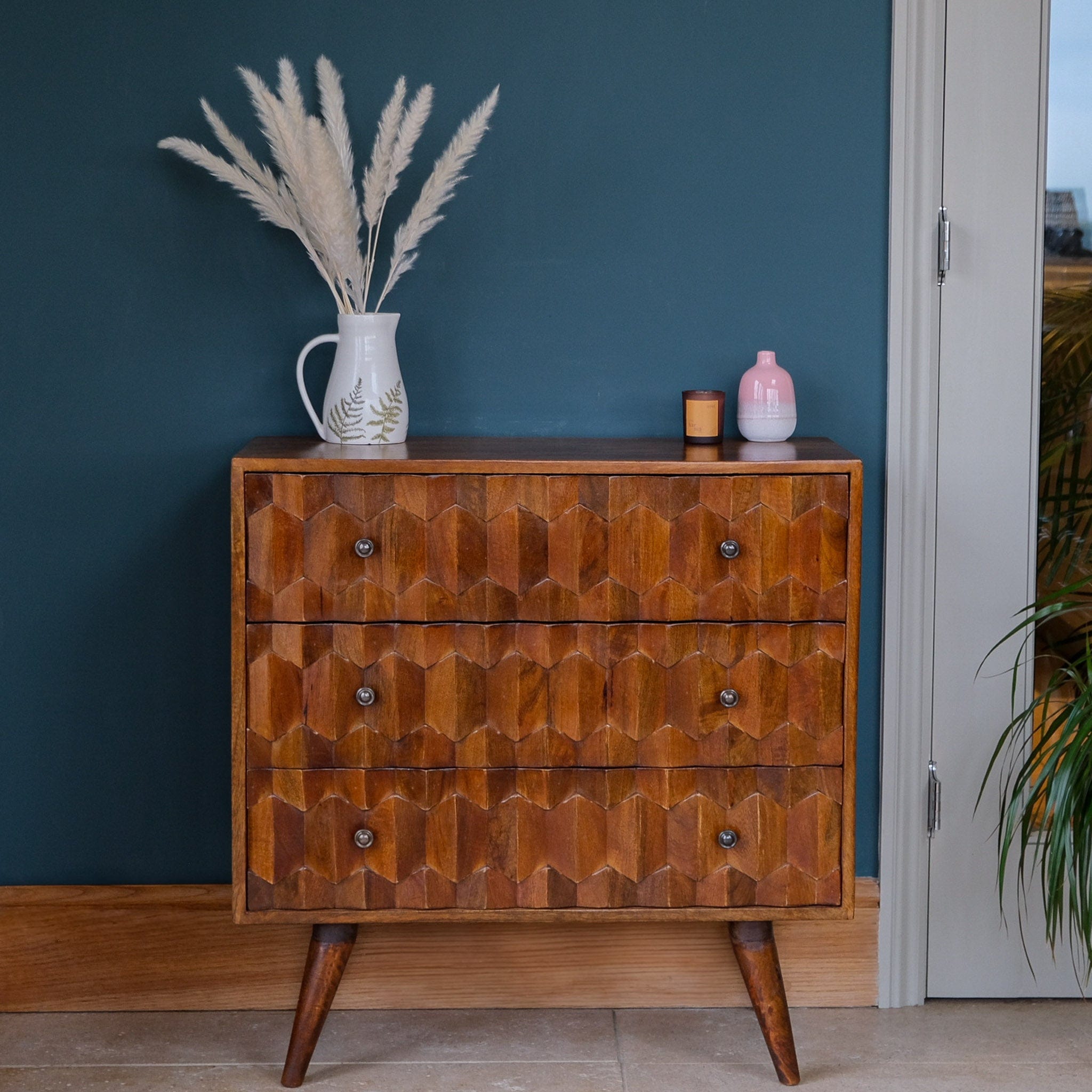 Bokel Home Marina Chest of Drawers, Small - Chestnut