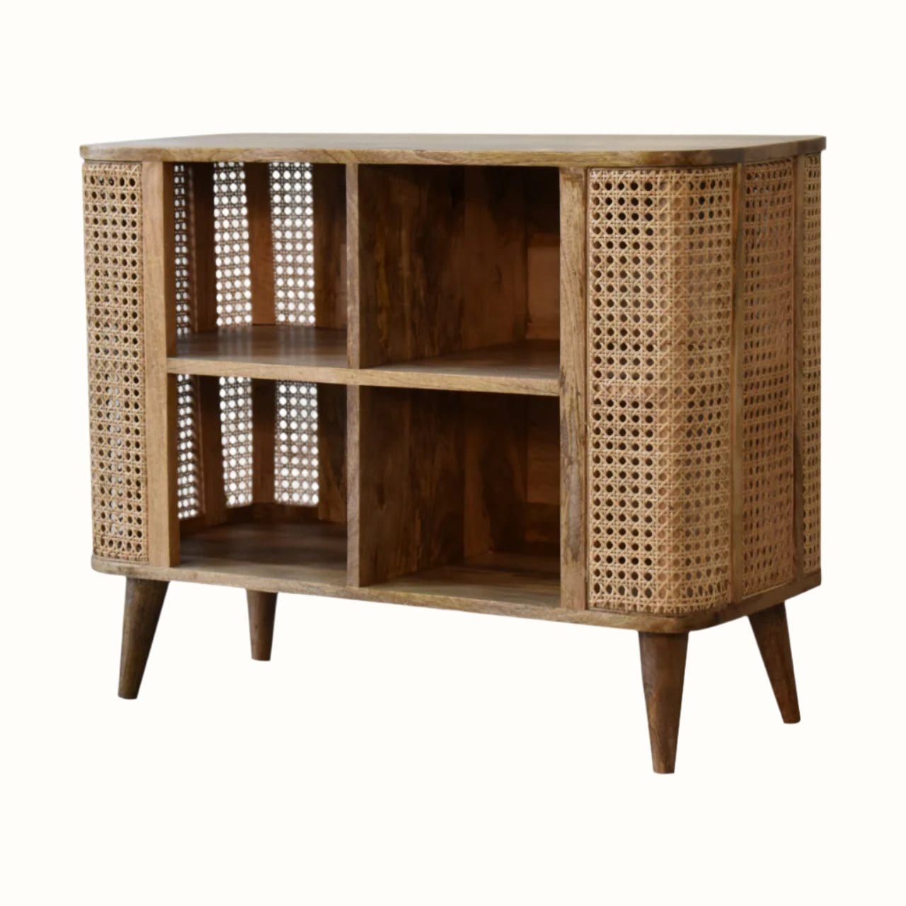 Bokel Home Seeley Cane Open Cabinet, 4 Shelves - Natural