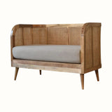 Bokel Home Seeley Cane Sofa -  Mud Linen/Natural