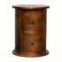 Bokel Home Side Tables Holt 2 Drawer Drum Side Table, Small - Chestnut